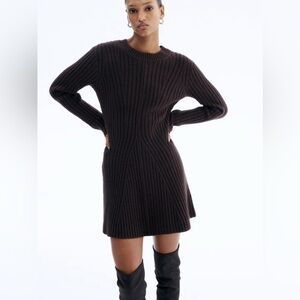 H&M Brown rib Knit Dress size XL NWT